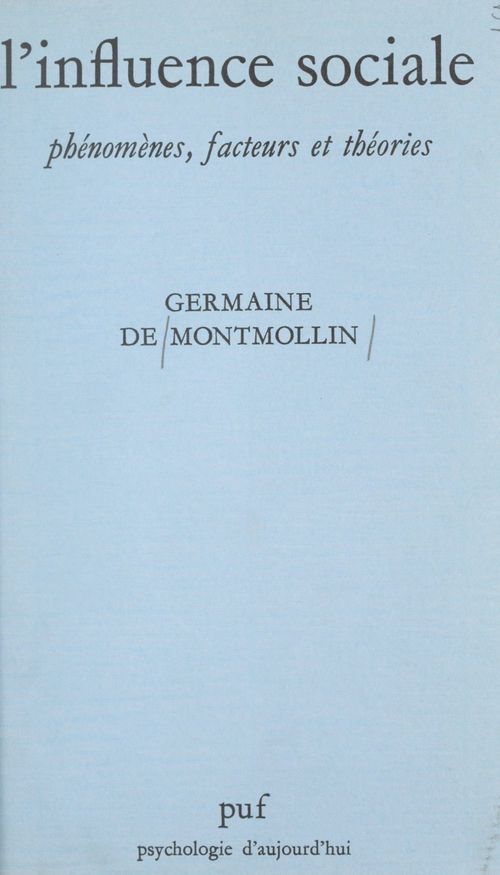 Couverture ebook de L'influence sociale, de Germaine De Montmollin