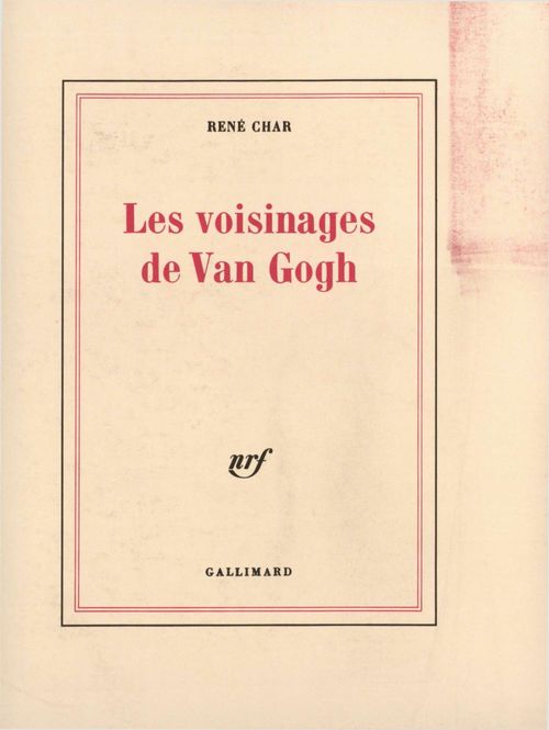 ebook cover of Les voisinages de Van Gogh, by René Char