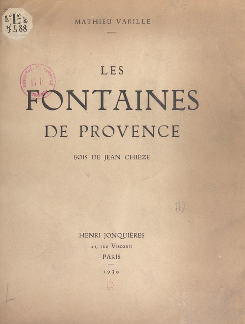 Couverture ebook de Les fontaines de Provence, de Mathieu Varille