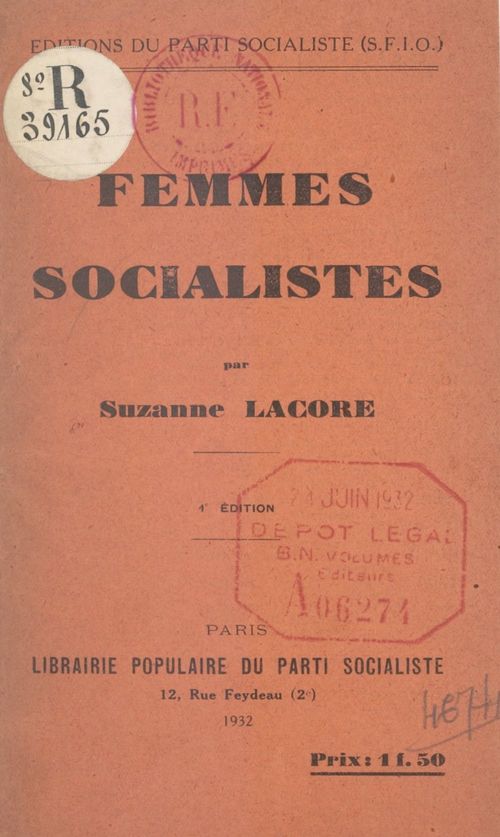 ebook cover of Femmes socialistes, by Suzanne Lacore