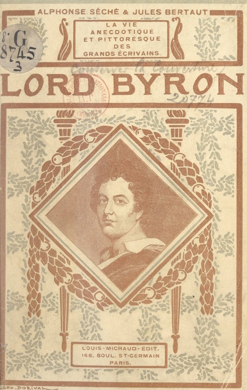 ebook cover of Lord Byron, by Alphonse Seche, Jules Bertaut