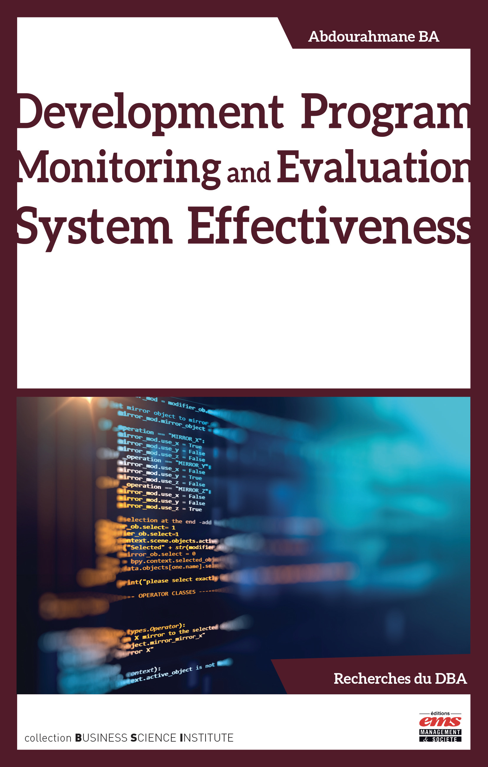 ebook cover of Development Program Monitoring and Evaluation System Effectiveness, by Ba Abdourahmane