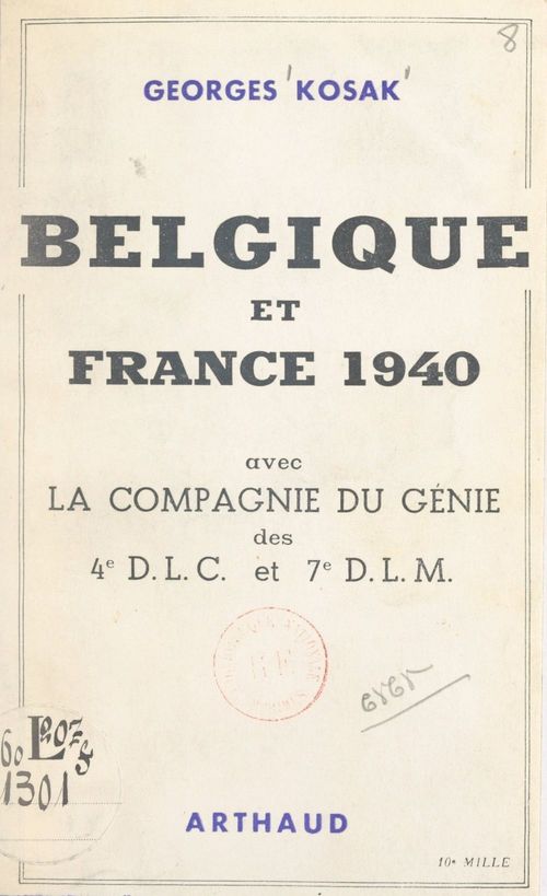 Couverture ebook de Belgique et France 1940, de Georges Kosak