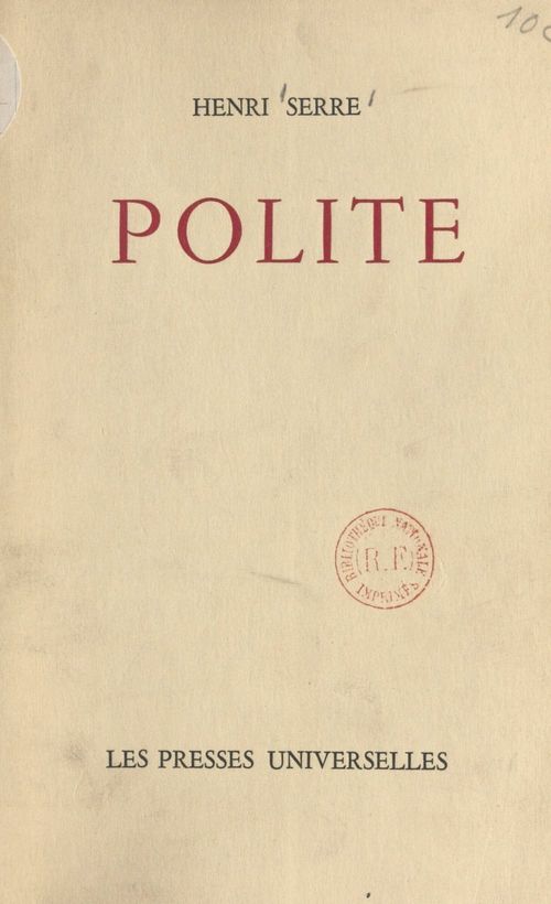 Couverture ebook de Polite, de Henri Serre