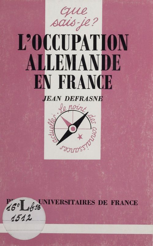 ebook cover of L'Occupation allemande, by Jean Defrasne