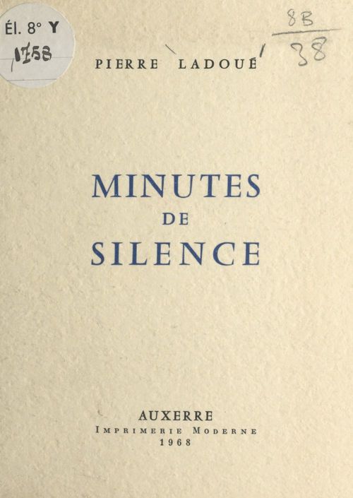 ebook cover of Minutes de silence, by Pierre Ladoue