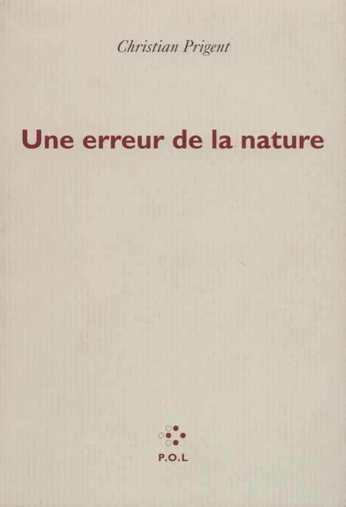 ebook cover of Une erreur de la nature, by Christian Prigent