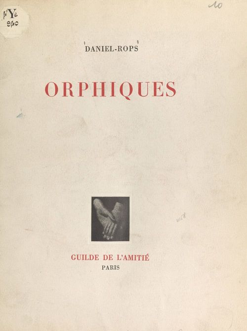 Couverture ebook de Orphiques, de Daniel-Rops