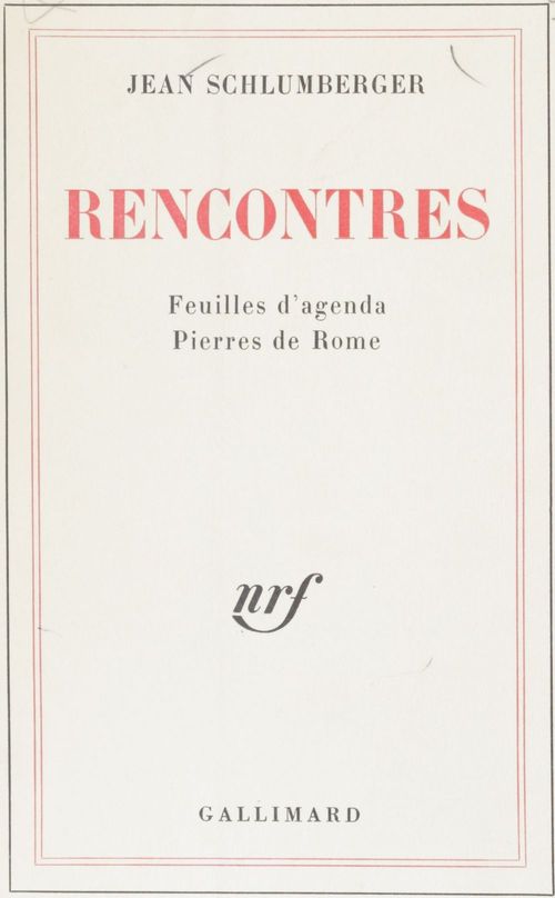 ebook cover of Rencontres, by Jean Schlumberger