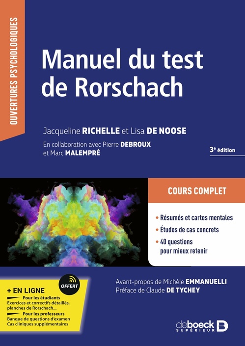 ebook cover of Manuel du test de Rorschach, by Pierre Debroux, Jacqueline Richelle