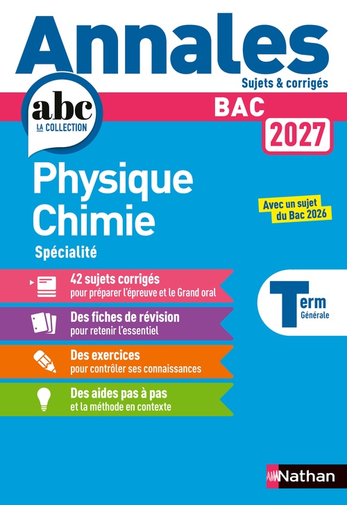 ebook cover of Annales Bac Physique Chimie Term. 2027 - Corrigé, by Karine Marteau-Bazouni