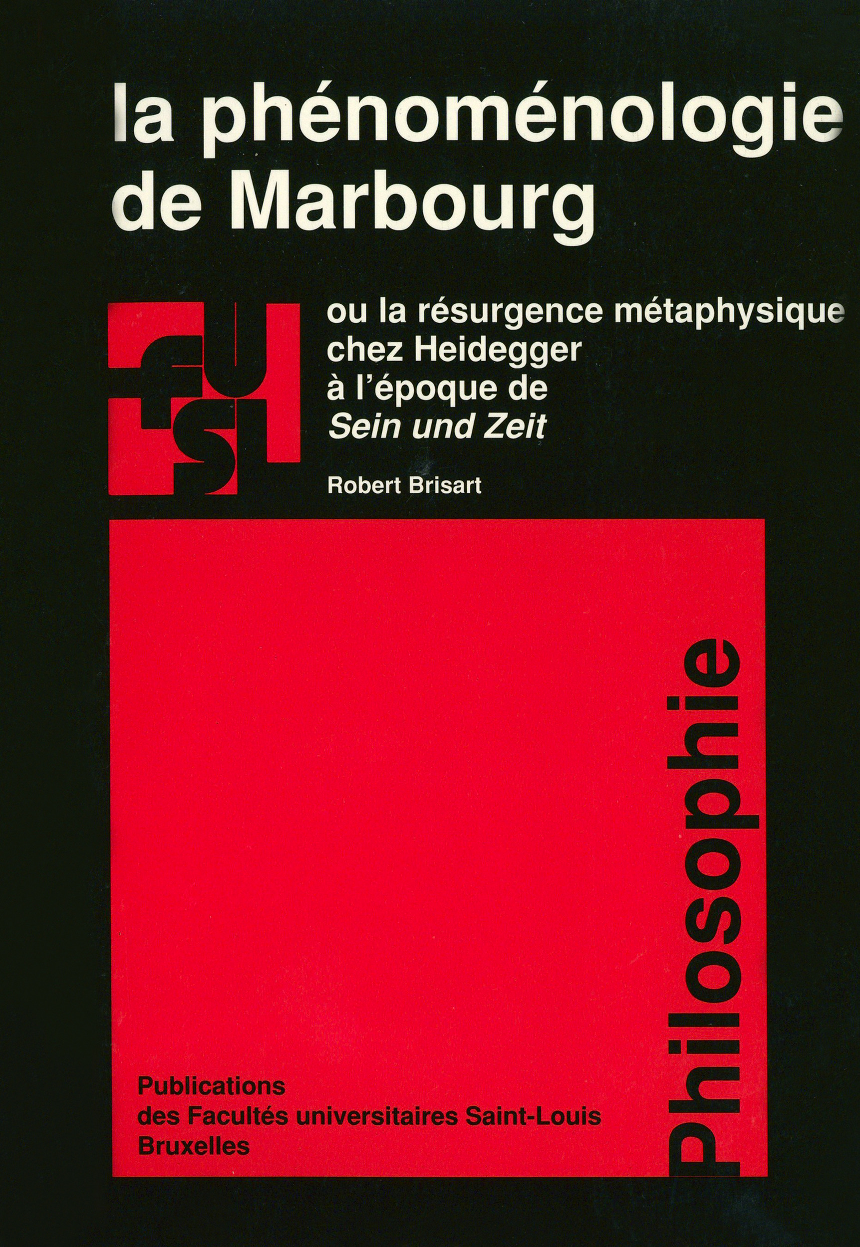 ebook cover of La phénoménologie de Marbourg, by Robert Brisart