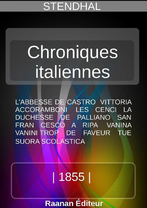 ebook cover of Chroniques italiennes, by Stendhal