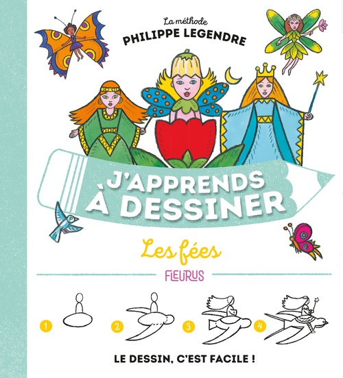 Couverture ebook de J'apprends à dessiner les fées, de Philippe Legendre