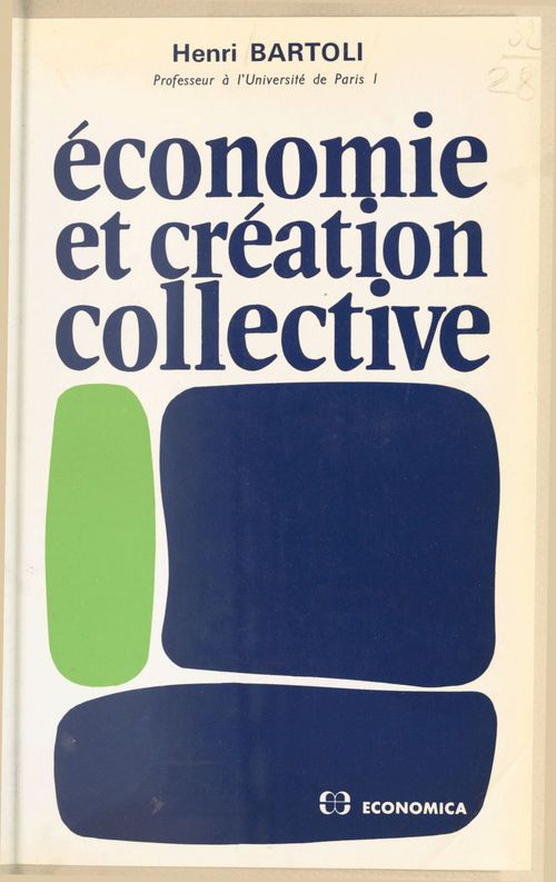 Couverture ebook de Économie et création collective, de Henri Bartoli