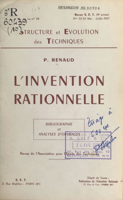 ebook cover of L'invention rationnelle, by Paul Renaud