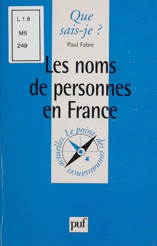 Couverture ebook de Les Noms de personnes en France, de Paul Fabre