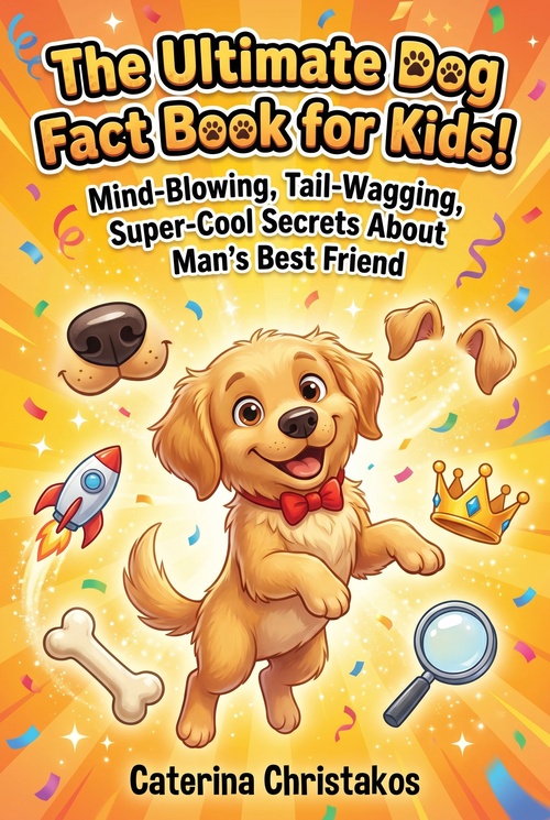 Couverture ebook de The Ultimate Dog Fact Book for Kids!, de Caterina Christakos