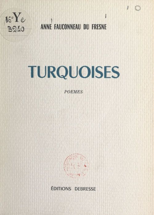 Couverture ebook de Turquoises, de Anne Fauconneau Du Fresne