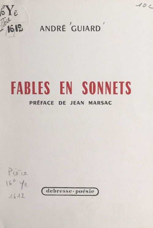 Couverture ebook de Fables en sonnets, de Andre Guiard