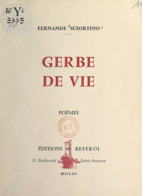 Couverture ebook de Gerbe de vie, de Fernande Sciortino