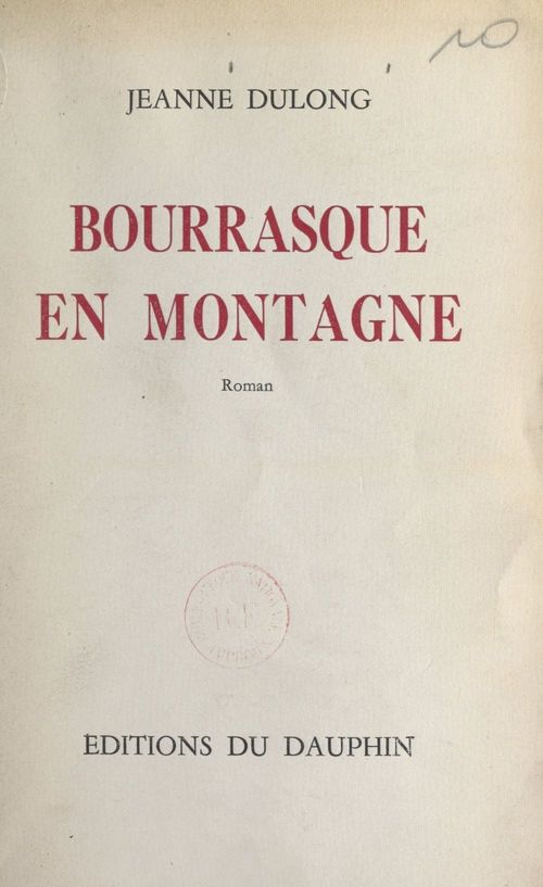 Couverture ebook de Bourrasque en montagne, de Jeanne Dulong