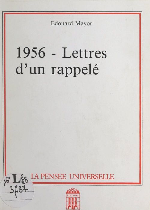 ebook cover of 1956 - Lettres d'un rappelé, by Edouard Mayor