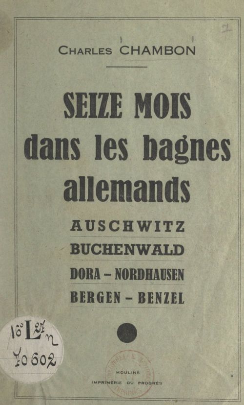 ebook cover of Seize mois dans les bagnes allemands, by Charles Chambon