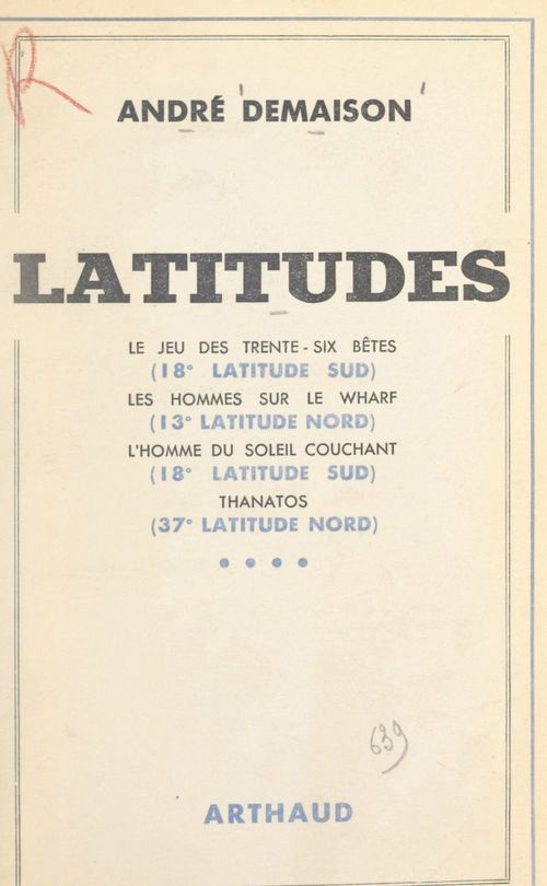ebook cover of Latitudes, by André Demaison