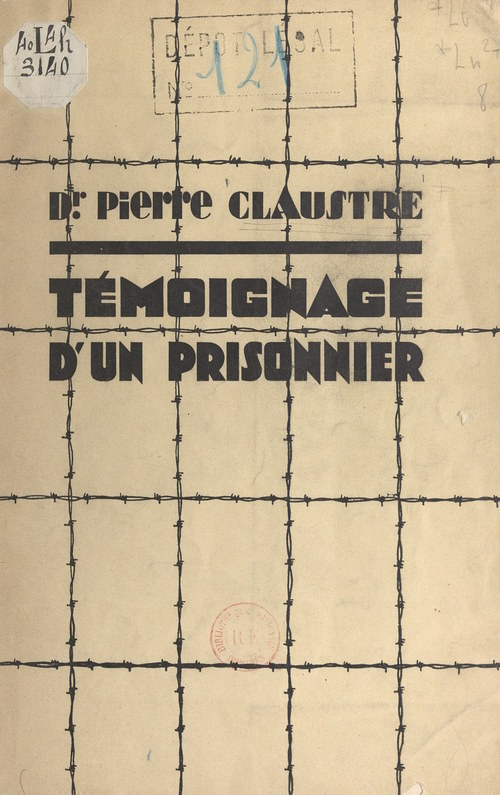 Couverture ebook de Témoignage d'un prisonnier, de Pierre Claustre