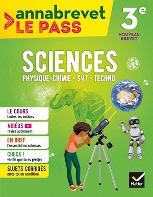 ebook cover of Annabrevet Le Pass - Sciences 3e, by Joël Carrasco, Gaëlle Cormerais, Nadège Jeannin, Sonia Madani, Fabien Madoz-Bonnot, Nicolas Nicaise
