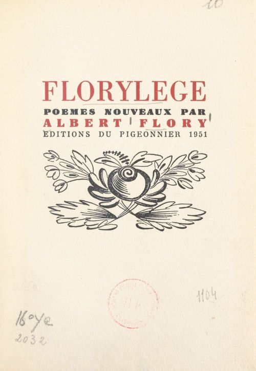ebook cover of Florylège, by Albert Flory