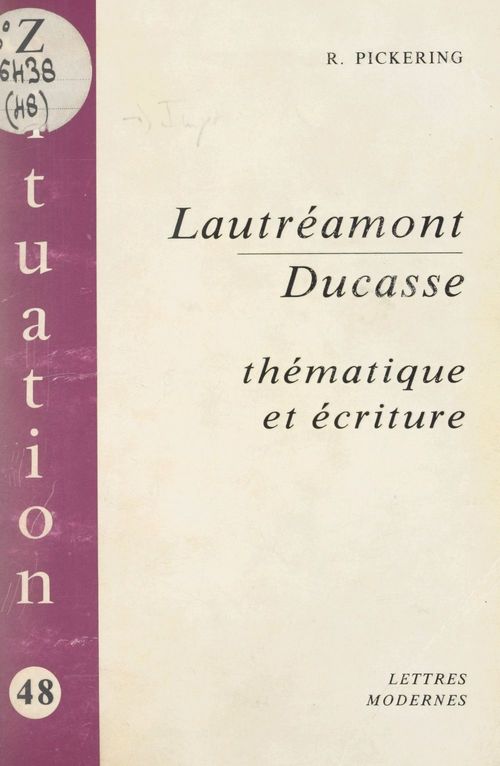 ebook cover of Lautréamont-Ducasse, by Robert Pickering