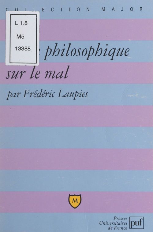 ebook cover of Leçon philosophique sur le mal, by Frédéric Laupies