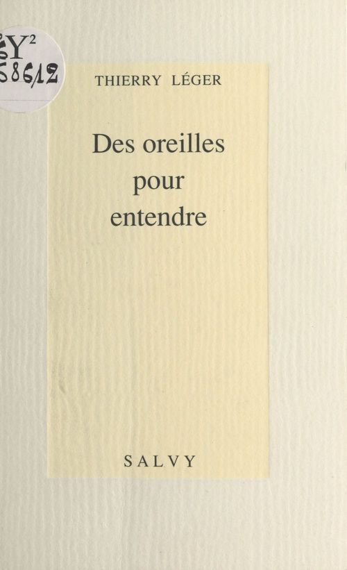ebook cover of Des oreilles pour entendre, by Thierry Leger