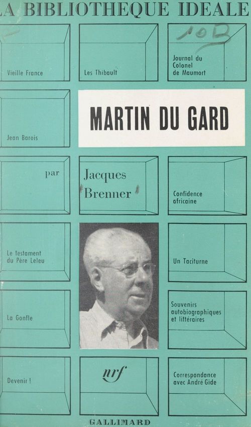 ebook cover of Roger Martin du Gard, by Jacques Brenner
