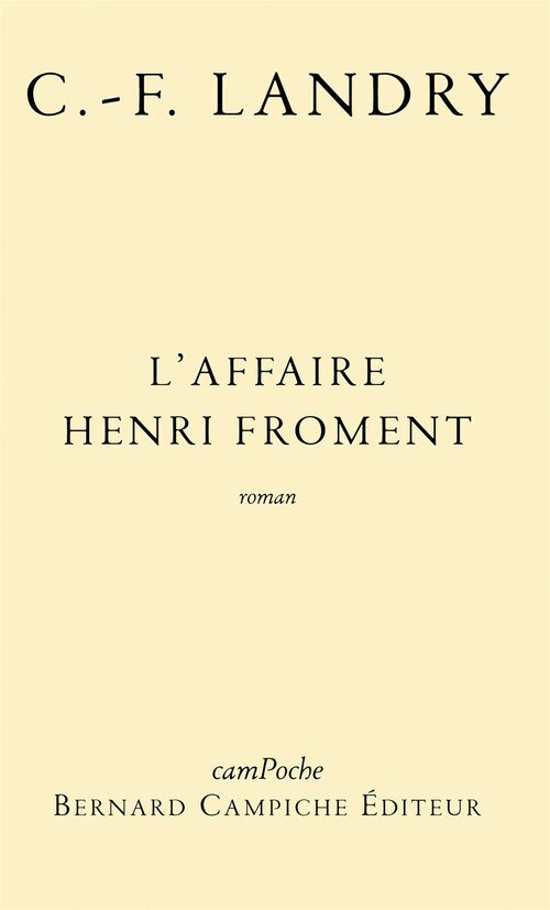ebook cover of L'affaire Henri Froment, by C.-F. Landry