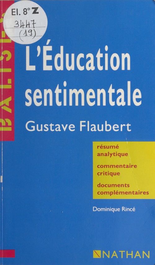 Couverture ebook de L'éducation sentimentale, de Dominique Rince