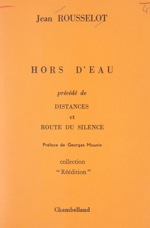 Couverture ebook de Hors d'eau, de Jean Rousselot