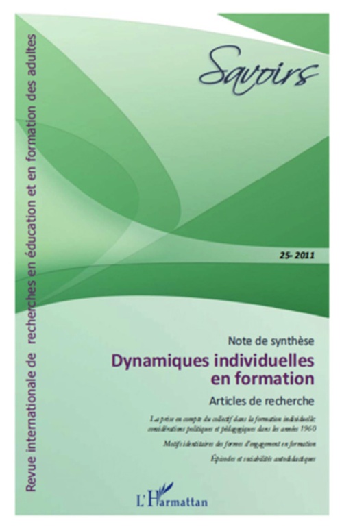 ebook cover of Dynamiques individuelles en formation, by Fabien Fenouillet, Mokhtar Kaddouri, Françoise f. Laot, Pascal Cyrot