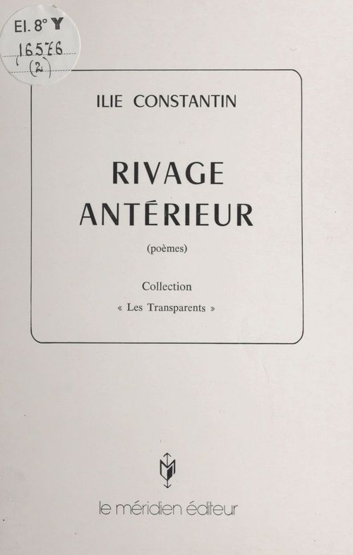 ebook cover of Rivage antérieur, by Ilie Constantin