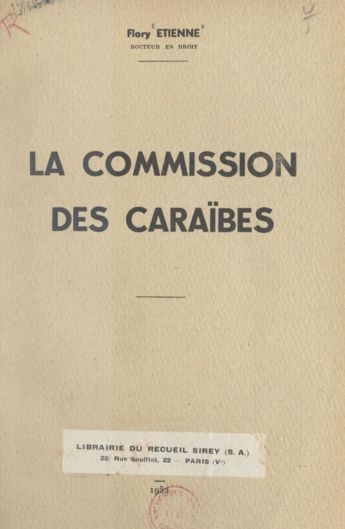 Couverture ebook de La commission des Caraïbes, de Etienne Flory