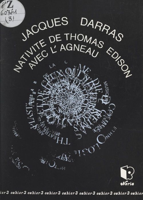 Couverture ebook de Nativité de Thomas Edison avec l'agneau, de Jacques Darras