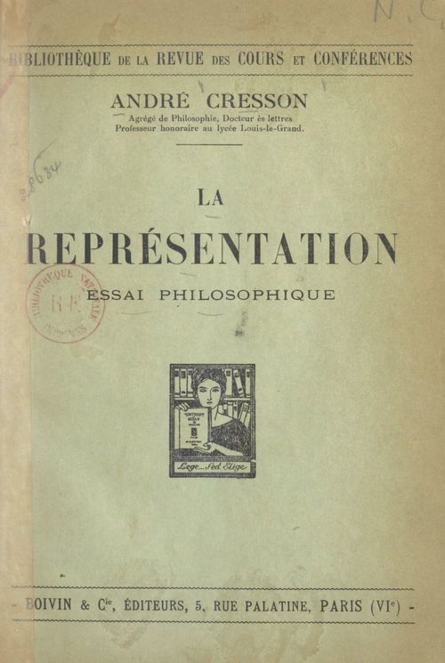 Couverture ebook de La représentation, de André Cresson