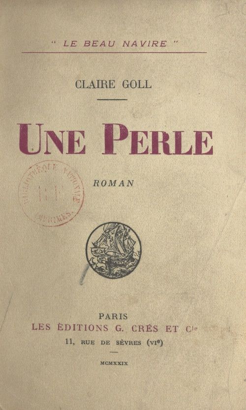 Couverture ebook de Une perle, de Claire Goll