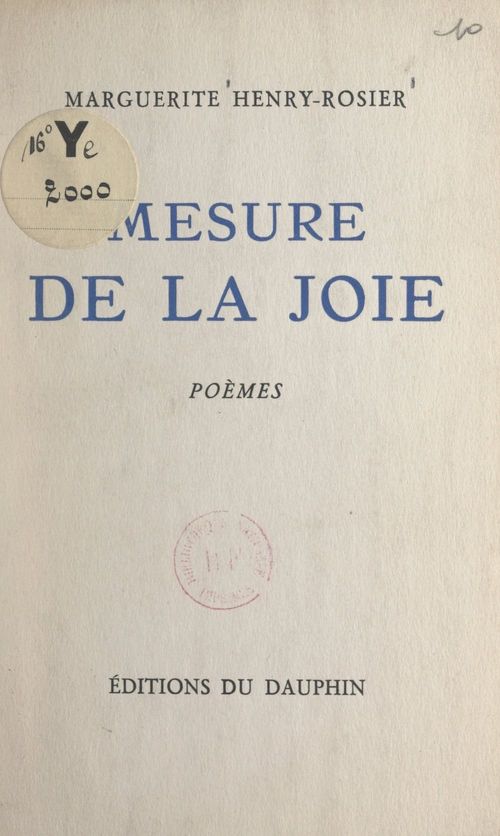 ebook cover of Mesure de la joie, by Marguerite Henry-Rosier