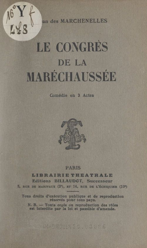 ebook cover of Le congrès de la maréchaussée, by Jean Des marchenelles