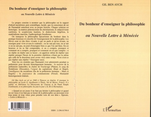 Couverture ebook de Du Bonheur d'enseigner la philosophie, de Gil Ben Aych