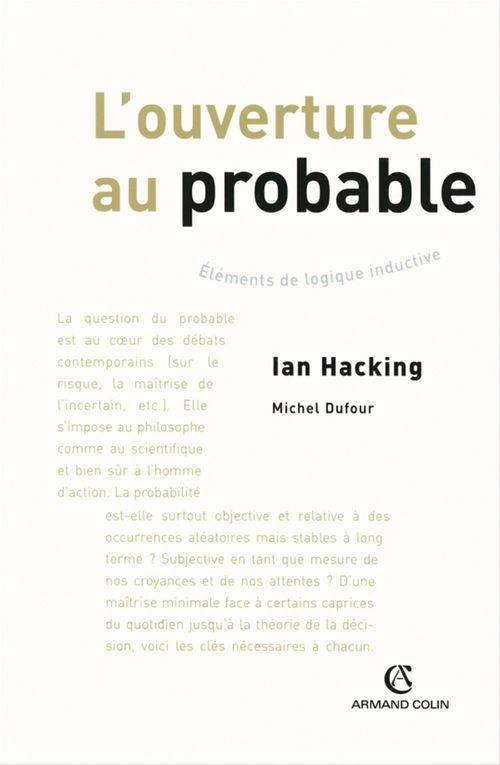 ebook cover of L'ouverture au probable, by Michel Dufour, Ian Hacking