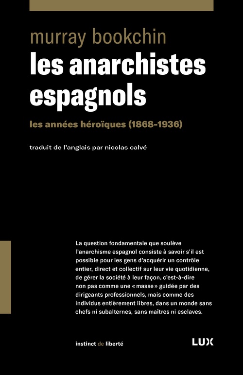 Couverture ebook de Les anarchistes espagnols, de Murray Bookchin